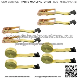 Flat Hook Ratchet Straps Heavy Duty Lashing Straps For Flatbed, Truck Yellow