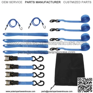 7pcs Ratchet Tie Down Straps ?C4 PK?C 15 FT ?C 2,200 LB Break Strength Blue