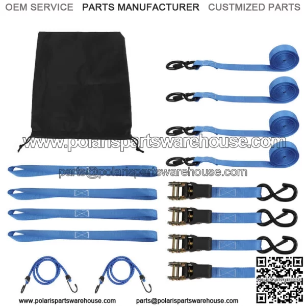 7pcs Ratchet Tie Down Straps ?C4 PK?C 15 FT ?C 2,200 LB Break Strength Blue - Image 4