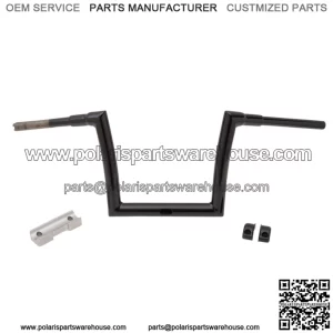1-1/2" Touring Strip Handlebar 10" Rise Gloss Black 0601-5198