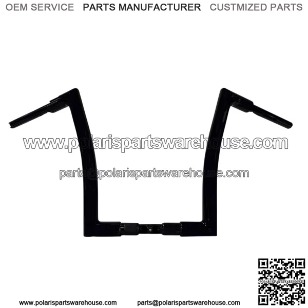 Inc. 1-1/4" EZ Install Flat Top Handlebar 14" Black 706014B