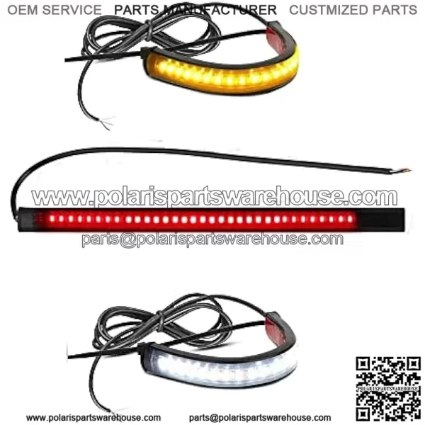 Flexible Universal LED Strip Turn Signals Brake Tail Lights, 12V Motorcycle Front Fork Running Lights for Harley Heritige, Kawasaki, Dirt Bike, Cafe Racer, ATV