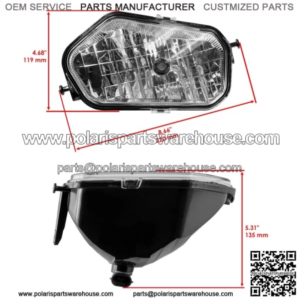 Front Left Right Headlight w/Bulb for Polaris Sportsman 850 XP 2009-2013 For: Polaris Sportsman 570 - Image 3