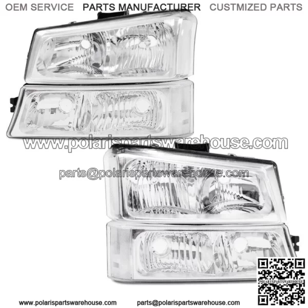 Chrome Clear Corner Headlights+Signal Bumper Lamp Fit For 03-06 Chevy Silverado (For: More than one vehicle)