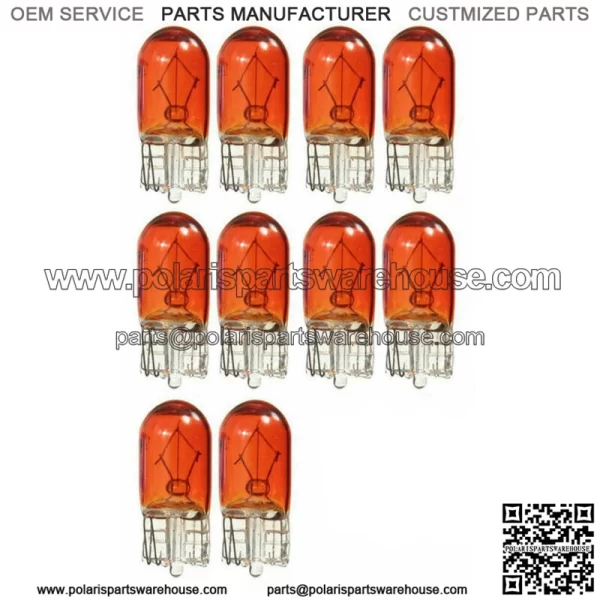 10Pcs Amber T10 501 194 Side Marker Light Glass Bulb Car Parts Halogen Bulbs 12V (For: More than one vehicle)