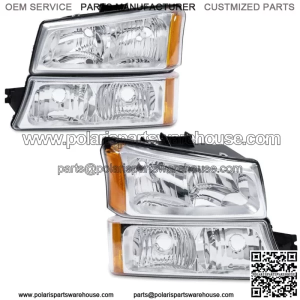 Fit For 03-06 Chevy Silverado Chrome Headlights Signal Bumper Lamp Left Right (For: More than one vehicle)