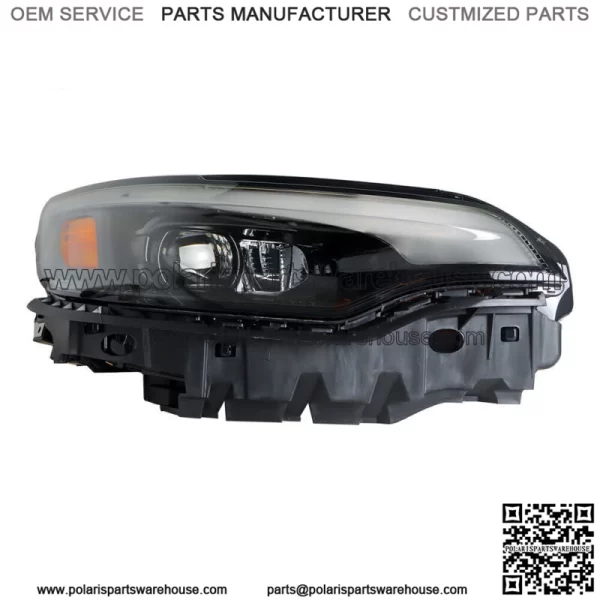 Passenger Headlight For 2019-2022 Jeep Cherokee LED w/ Ballast Black Housing - Image 3