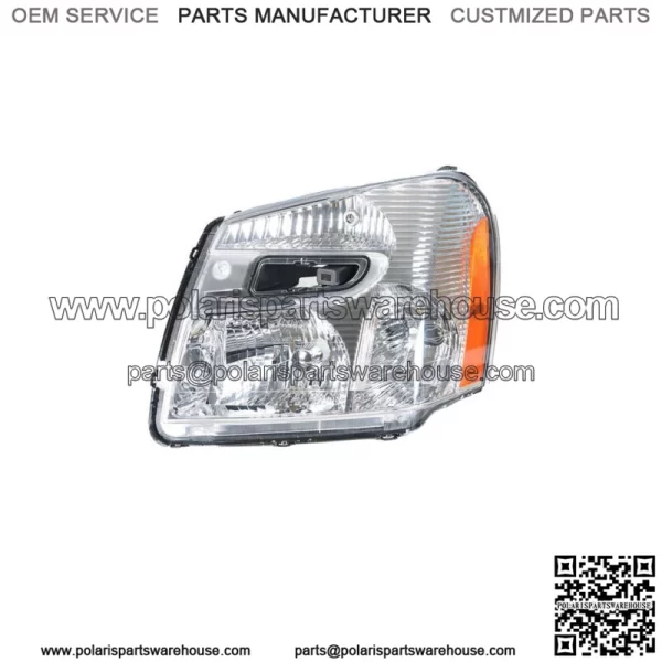 Left For 2005-2009 Chevy Equinox Halogen Headlight Assembly Chrome Housing Clear