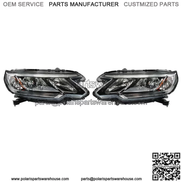 Driver&Passenger Headlights Assembly For 2015-16 Honda CR-V Halogen W/DRL Clear