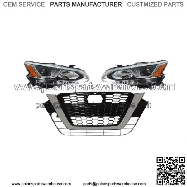 For 2019-2020 Nissan Altima Left Right Halogen Headlight+Front Grille Assembly