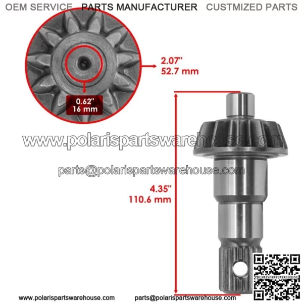 Front Differential Ring & Pinion For Polaris 3235175 3235387 3233944 - Image 3