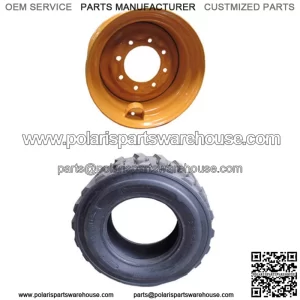 One 12-Ply 12 x 16.5 Tire w/ Rim Fits Case Skid Steer Loaders