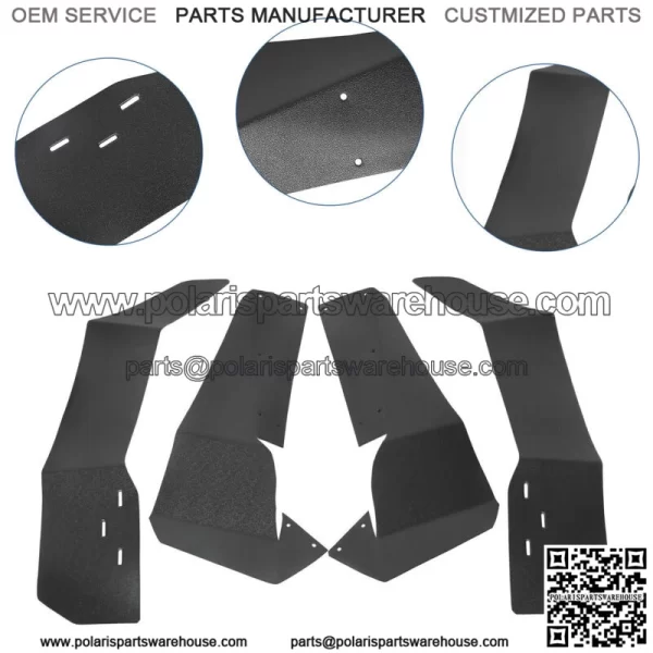 4x Extended Fender Flares Mud Flap For Polaris RZR S 900/4 900 /S 1000 2015-2020 (For: Polaris) - Image 2