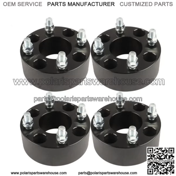 Wheel Spacers 2" 4x101.6mm Hub Bore 62mm Thread Size 1/2"x20 Black 4Pcs
