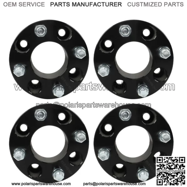 Wheel Spacers 2" 4x101.6mm Hub Bore 62mm Thread Size 1/2"x20 Black 4Pcs - Image 3