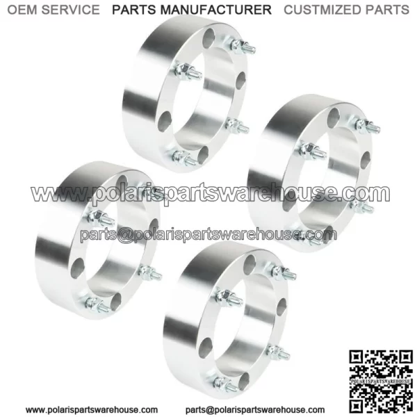 4X Wheel Spacers 4x156 2" 131mm 3/8"-24 For Polaris Sportsman Silver