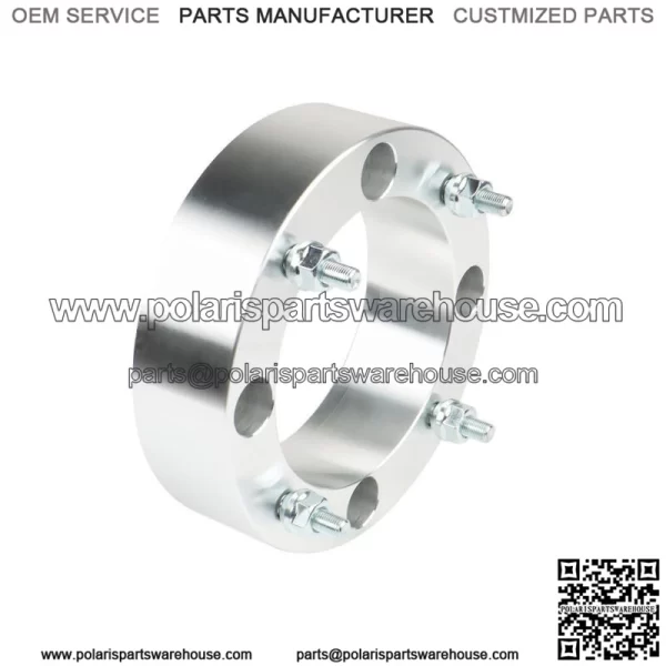 4X Wheel Spacers 4x156 2" 131mm 3/8"-24 For Polaris Sportsman Silver - Image 2