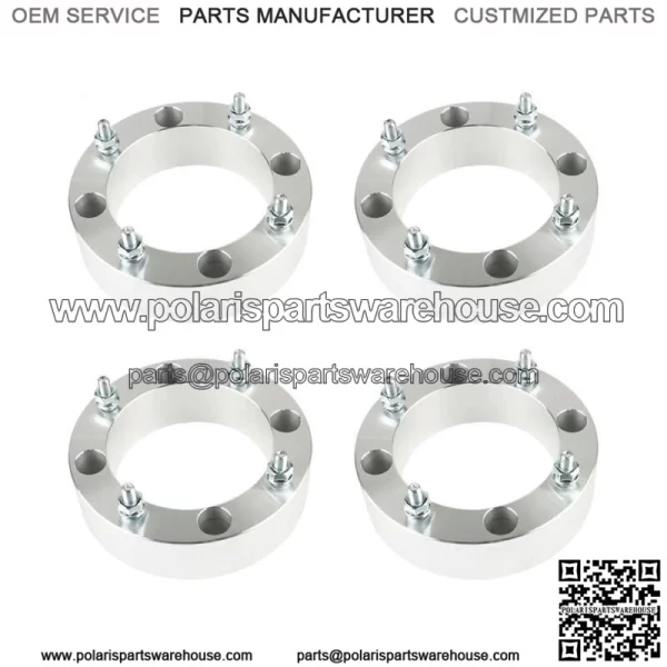 4X Wheel Spacers 4x156 2" 131mm 3/8"-24 For Polaris Sportsman Silver - Image 3