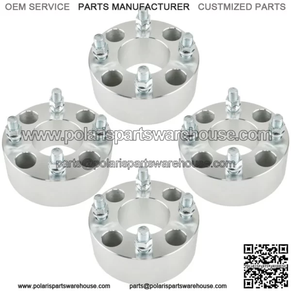 Wheel Spacers 2" 4x101.6mm Hub Bore 62mm Thread Size 1/2"x20 Silver 4Pcs
