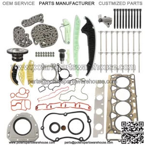 For 08-15 Audi VW 2.0 TSI Jetta Timing Chain Head Gasket Set Intake Exhaust Kit