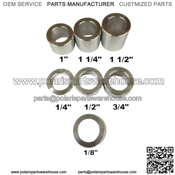 ID-3/4" OD-1-1/8" WHEEL AXLE SPACER KIT - 7 PCS. -HARLEY-UNIVERSAL - Image 2