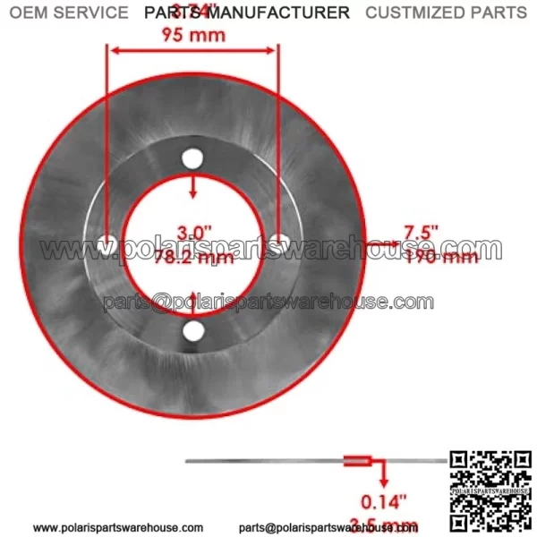 Front Left and Right Brake Disc Compatible with Suzuki King Quad 400 LTF400 LTF400F 2x4 4X4 2008 2009 2010-2021 - Image 2