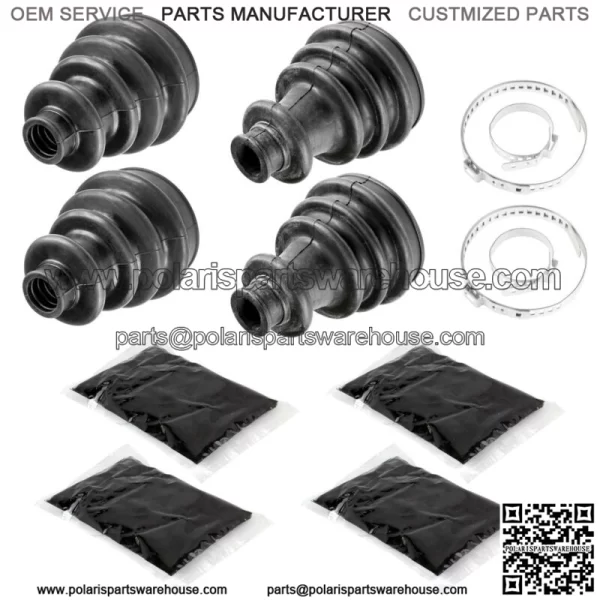 2 Front Axle Inner Outer CV Boot Kit fits Polaris Sportsman 700 800 MV7 4x4 2005 For: Polaris Sportsman 800