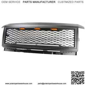 For 2015-2019 Chevy Silverado 2500 3500 HD Hood Upper Grille w/Amber Light Black (For: More than one vehicle)