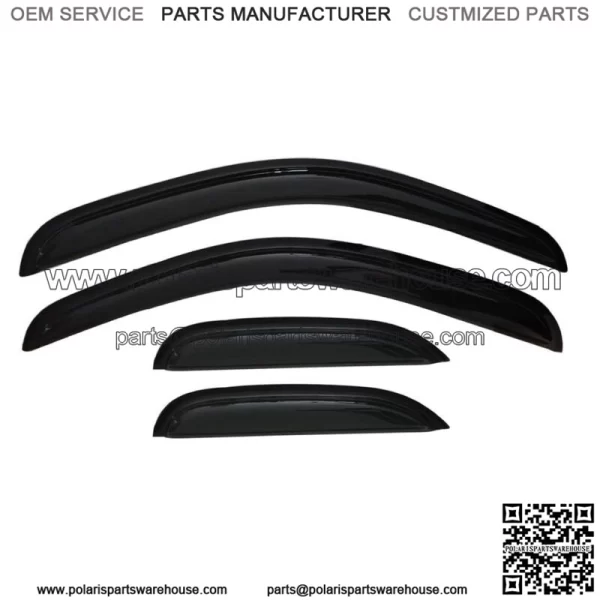 4pcs Window Visors Sun Rain Guards for 2007-2013 Sierra Silverado Extended Cab (For: More than one vehicle)