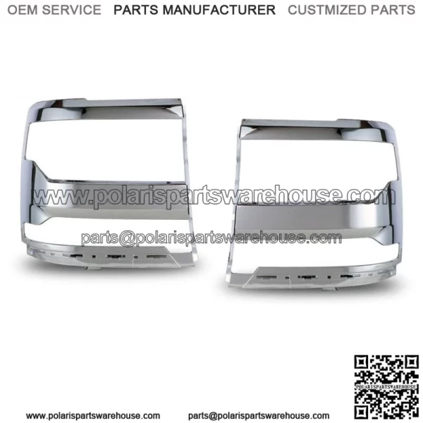 For 2016-2019 Chevy Silverado 1500 Chrome Headlight Trim Bezel Cover Parts PAIR (For: Chevrolet Silverado 1500)