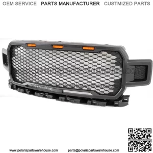 For 2018 2019 2020 Ford F150 Pickup Mesh Upper Hood Grille+Amber LED Matte Black (For: Ford F-150)