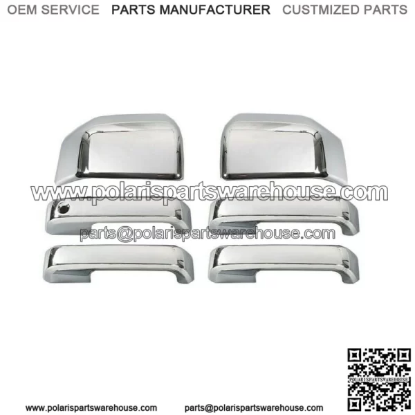 Chrome Rearview Mirror Cover Door Handle Decor Bezel Trim For Ford F150 Parts (For: Ford F-150)
