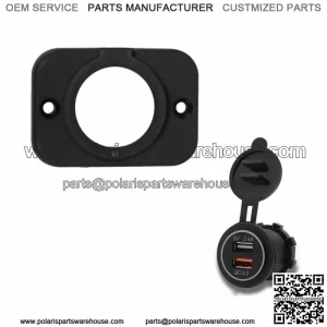 1 Hole USB Car Charger Voltmeter Cigarette Lighter Panel Base Fixing Plate Parts (For: Ford F-150)
