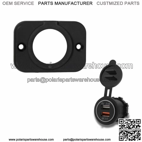 1 Hole USB Car Charger Voltmeter Cigarette Lighter Panel Base Fixing Plate Parts (For: Ford F-150)
