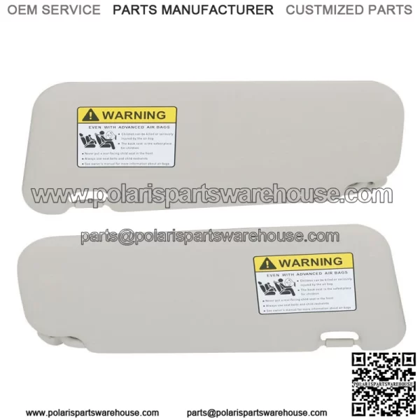 For Mazda3 2010 2011 2012 2013 Sun Visor Driver & Passenger Side Gray Pair - Image 5