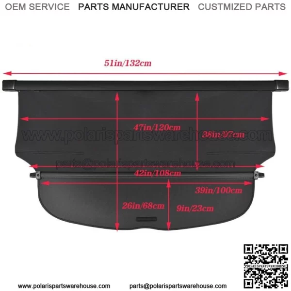 Fit For Honda CRV 2017-2019 Retractable Cargo Cover Security Trunk Shade Black - Image 4