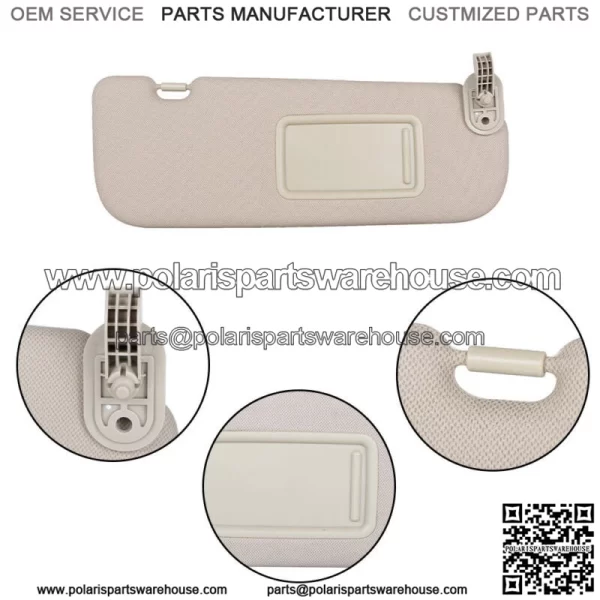 Front Right Side Sun Visor&Makeup Mirror Beige For 2011-2015 Hyundai Elantra MD