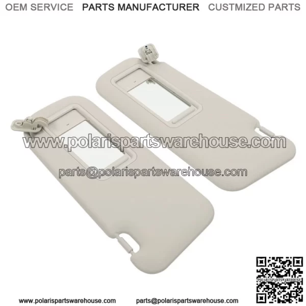 For Mazda3 2010 2011 2012 2013 Gray Pair Sun Visor Driver & Passenger Side - Image 2