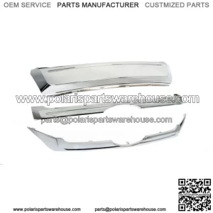 Fit For 2011-2014 Ford Edge Front Upper & Center & Lower Grille Trim Chrome 3PCS