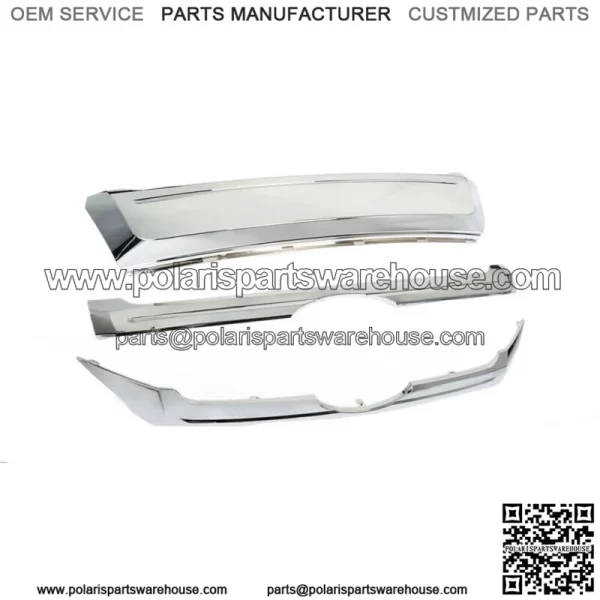 Fit For 2011-2014 Ford Edge Front Upper & Center & Lower Grille Trim Chrome 3PCS