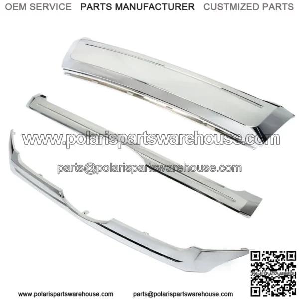 Fit For 2011-2014 Ford Edge Front Upper & Center & Lower Grille Trim Chrome 3PCS - Image 2