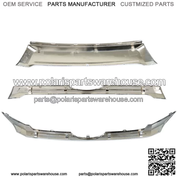 Fit For 2011-2014 Ford Edge Front Upper & Center & Lower Grille Trim Chrome 3PCS - Image 4