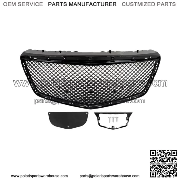 For 2014-2019 Cadillac CTS Sedan B Style Front Bumper Hood Grille ABS Black