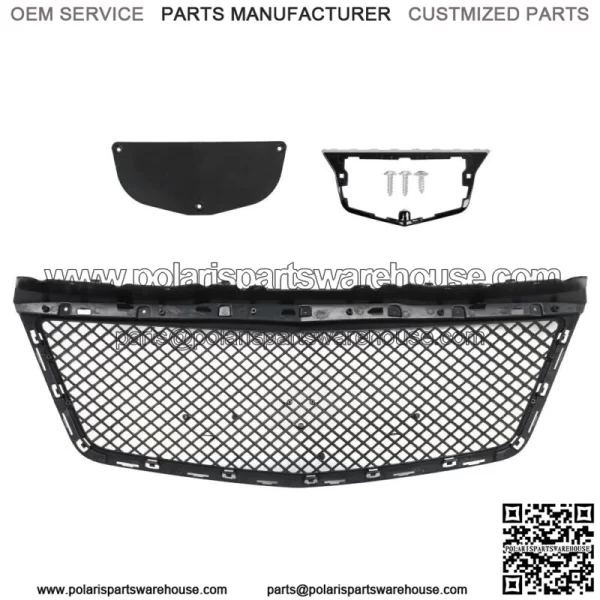 For 2014-2019 Cadillac CTS Sedan B Style Front Bumper Hood Grille ABS Black - Image 2