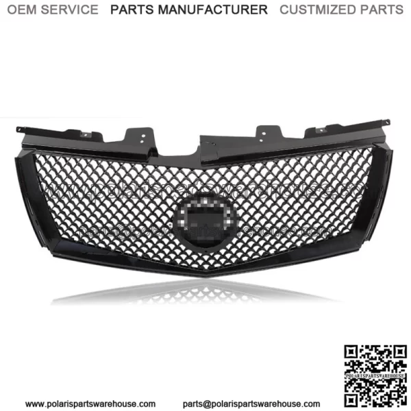 For 2008-2013 Cadillac CTS Front Bumper Upper Grille Mesh Gloss Black