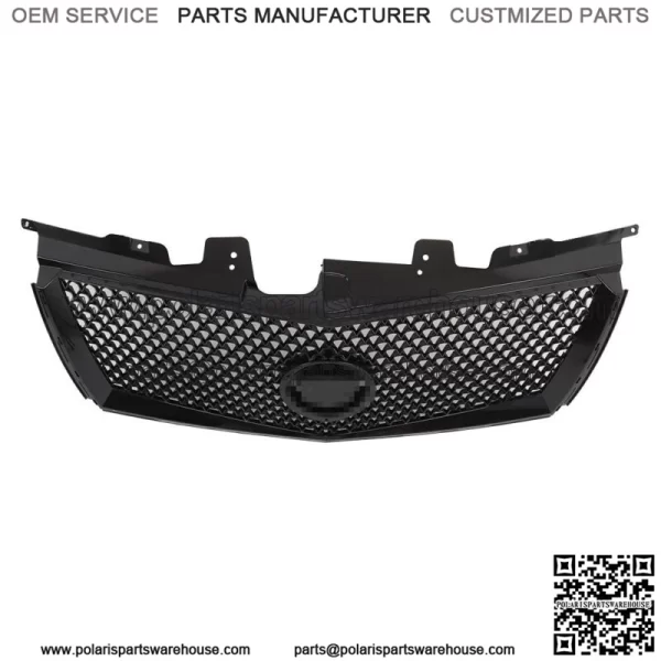 For 2008-2013 Cadillac CTS Front Bumper Upper Grille Mesh Gloss Black - Image 3