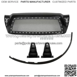 For 2005-2011 Toyota Tacoma Pickup Rivet Mesh Black Upper Main Grille TO1200279