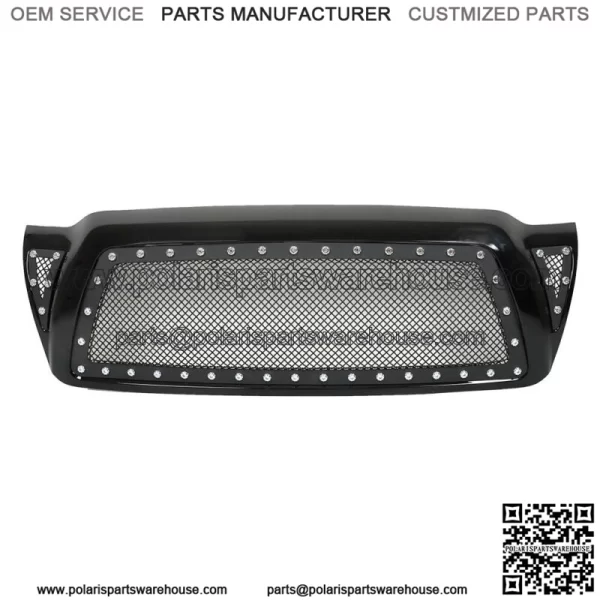 For 2005-2011 Toyota Tacoma Pickup Rivet Mesh Black Upper Main Grille TO1200279 - Image 3