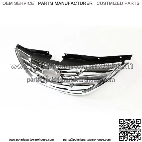 For Hyundai Sonata 2011 2012 2013 Front Upper Grille Grill Chrome Factory Style - Image 2