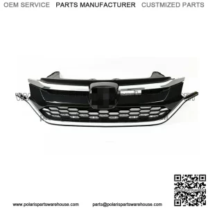 For Honda CRV 2015 2016 Front Bumper Upper and Lower Grille Set Black+Chrome